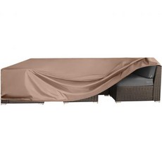 파티오 가구 세트 커버 야외 섹션 소파 테이블 및 의자 방수 대형 315cm x 160cm 74cm H, Rectangular 126" L x 126" W x, Brown 420D