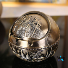 커버 금속 다기능 유럽 복고풍 재떨이 창조적 인 성격, 새로운 (코끼리 칭구), 1개