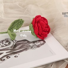 手工編織玫瑰花束毛線自制鉤針diy材料包花朵教師情人節女友禮物, 玫瑰花兩朵材料包送工具:含包裝+禮品袋, 1個