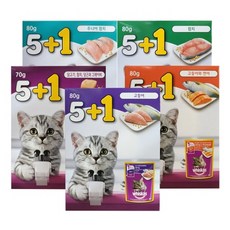 위스카스 파우치 80g (프로모션팩5+1), 옵션선택, 고등어연어, 고등어연어