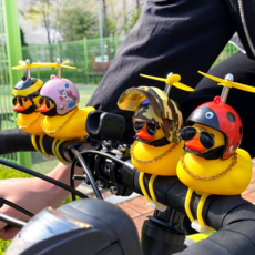 루체트리 러버덕 자전거용 오리 장식 악세사리 헬멧 벨 인형, 1개, a91오리-차량용_마스크산림카모