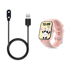 와이케이몰 와피크 Z8 JP6176 WAPIK 블루투스 통화 스마트워치 호환용 충전 케이블 USB 타입 충전기, 1개, 블랙