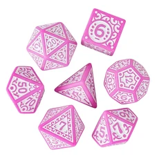 새로운 패턴 DnD 게임 주사위 7Pcs 다색 D4-D20 Dungeons and 롤 플레잉 보드 다면체 세트, 01 빠른, 05 Pink White