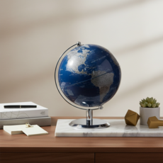 루미나 25cm 영어 지구본 고급 인테리어 홈오브제, 로얄 블루 메탈 (20cm)