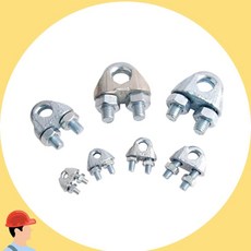 U볼트 와이어 로프 클립 케이블 전선 고정구 U자 볼트 와이어 클램프 세트 커머스픽201, 6mm