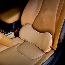 벤비아 레더백 자동차 메모리폼 요추쿠션 허리쿠션 차량용 목쿠션 골반쿠션 가죽 럼버서포트 2세대 후크고정 00550, 3번 요추 베이지, 1개