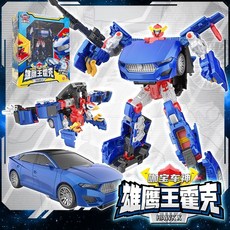咖寶車神 炫舞戰隊超探巨人烈陽飛天變形汽車合體機器人玩具, 1個, 經典版  雄鷹王霍克 3形態