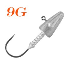 釣友俱樂部 螺紋鉛頭鉤 9g 路亞餌 軟餌 倒刺鉤 尖頭三角鉛頭鉤, 1個, 9g 5隻裝(HK00491A5)