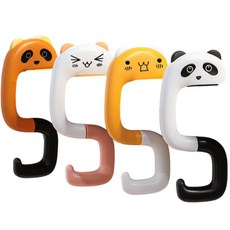 멘버 동물 휴대용 책상 가방걸이 접이식 후크, 4개