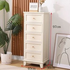 폭좁은 서랍장 협탁 소형 원목 사이드 원룸 탁자 수납장, 상세 페이지 참고, 아이보리 화이트 5서랍 40x30x97