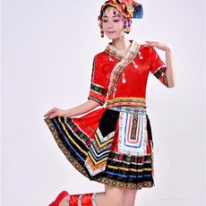 成人女款少數民族演出服 土家族苗族彝族舞蹈表演服裝