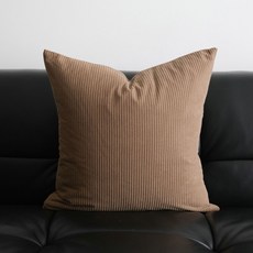 DIU 棕色系侘寂風簡約條紋寬邊抱枕腰枕抱枕套客廳沙發靠墊樣板間靠枕, 棕色燈芯絨