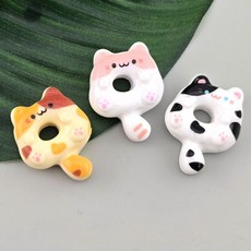 비즈톡 [DC-1-26]데코파츠 키캡파츠 동물파츠 도넛고양이부착형 20x25mm
