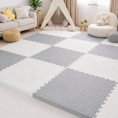 레디보드 2.5cm 두께 EVA 퍼즐매트 30 x 30cm 16개, 1세트, 화이트+그레이