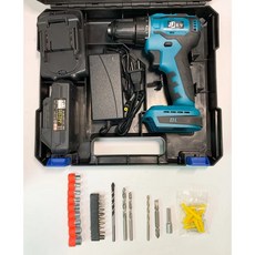 JJ 臻智充電式多功能電鑽套裝組，無線輕巧，LED照明，多種鑽頭起子頭, 1個