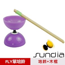 SUNDIA 台灣製造 FLY 長軸培鈴扯鈴 附木棍 扯鈴專用繩, 紫色, 1個