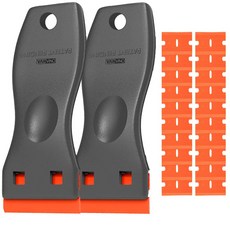 반비노 플라스틱 스크래퍼 스티커 제거기 블랙 2P+ 리필날 10P, 1세트