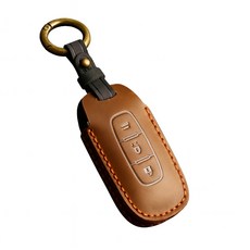NISSAN 日產 3D雙縫鑰匙皮套 KICKS E-POWER ARIYA X-TRAIL JUKE適用, 新款2鍵-棕色