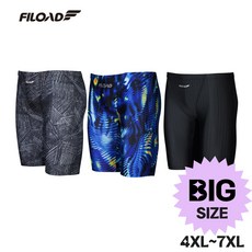 FILOAD 남성용 빅사이즈(4XL-7XL) 5부 실내 수영복 [비치백증정]