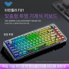 AULA F81 무선 블루투스 3모드 투명 기계식 키보드, A.얼음결정축, B.블랙무선3모드RGB버전