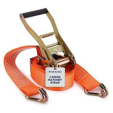 Dawnerz 5.1cm2인치 x 6.1m20피트 튼튼한 래칫 스트랩 - 트럭 및 트레일러용 더블 J 후크가 있는 2 993.7kg6600파운드 파괴 강도 타이 다운 17650