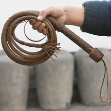 승마 채찍 황소 6피트 로프 소가죽 야외 스포츠용 12피트 조련 승마장비 안정 말채찍 코어, 1미터