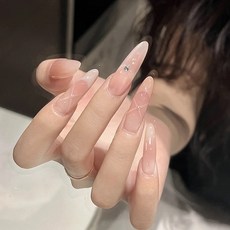 美甲貼片穿戴甲夏季甜酷風美甲片可拆卸貓咪星星蝴蝶結假指甲短款, 1個, BY1689目成心許:膠水款