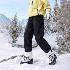 男士冬季羽絨褲 90白鴨絨保暖運動長褲 大尺碼滑雪褲 休閑登山褲 防風防水加厚保暖長褲, L建議體重65-75公斤, 極地黑