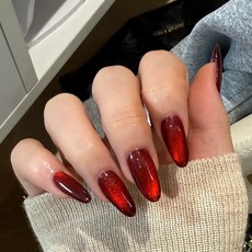 2026新款穿戴甲小香風貓眼高級感手工美甲甲片珍珠閃鑽辣妹指甲片, 1個, BY1892紫光閃耀:穿戴甲#30片/盒