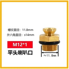 氣漲軸充氣嘴 14*1.5 平頭喇叭口 尖頭氣嘴, 1個, 12*1平頭喇叭口 2個10個送2個