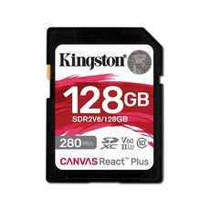 Kingston 金士頓 CANVAS React Plus SDXC 記憶卡, 1個, 128GB