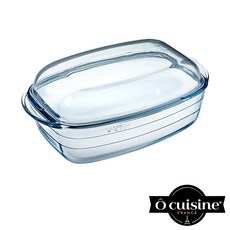 【O cuisine】耐熱玻璃方形調理鍋，適用烤箱微波爐，透明易清洗，安全無毒材質，多功能烹飪，廚房收納好幫手, 1個, 37cm