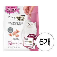 퓨리나 팬시피스트 퓨얼리 프리미엄 내추럴 습식 고양이 간식 30g, 연어, 6개
