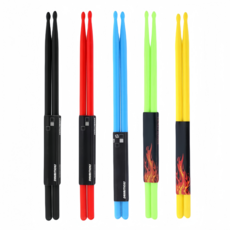 칼라드럼스틱 플라스틱 연습용드럼스틱 5A 프로마크스틱 1조(2P), 노랑색, 1개