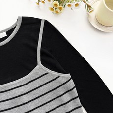 假兩件條紋針織長袖上衣 撞色條紋上衣 女長袖上衣 長袖上衣女 上衣女 內搭上衣 打底衫 長袖衣服