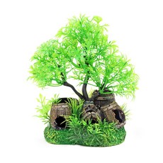 트리 오크통 어항꾸미기 장식 열대어 놀이터 물고기 은신처 어항장식, 나무타입, 1개