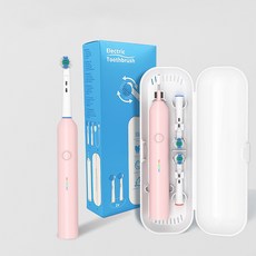新款 旋轉頭電動牙刷全自動usb充電成人軟毛360度防水旋轉式, 1個, 粉紅色:一個