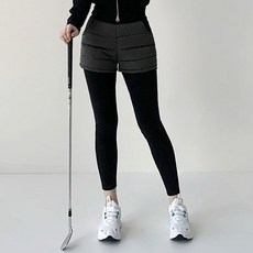 로렌블 여성 골프 패딩 반바지 일체형 레깅스 밴딩 속기모 패딩반바지