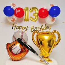 스마일파티 야구 생일 풍선 파티 세트, 1세트, 13세