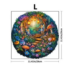 성인용 나무 퍼즐 매직 버섯 독특한 모양 3D 시각 효과가 있는 플랫 미스터리 숲