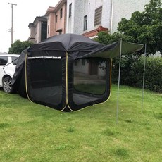 차박 도킹텐트 쉘터 원터치 레이 메쉬 한강 타프 피크닉 감성 돔 비치 모기장 그늘막 여름, 검정 3 4인