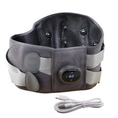 [TV홈쇼핑정품 인포벨]독일 아토만 온열 마사지 벨트 찜질 진동 자석 원적외선 무선 마사지기 안마기, 그레이