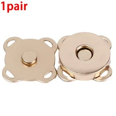 마그네틱 버튼 바느질 금속 스냅 걸쇠 지갑 핸드백 DIY 만들기 매화 꽃 핀 의류 공예, 01 18mm, 01 Rose Gold 1Pair