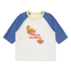 [AK플라자] [블루독베이비] 46-314-331-01 BL) 헬로우 도기 7부 티셔츠 A