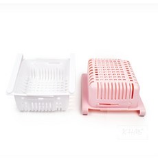 경희의마실 길이조절 냉장고 클립 바구니 냉장고보관통, 핑크, 1개