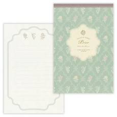 NB社 Prier系列 A5便條紙 信紙, 1個, 04花卉(綠) 79688, 花卉(綠)