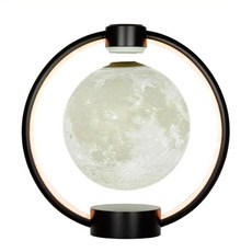 磁浮月球燈 氛圍小夜燈 藍芽音箱, 淺色木紋月球燈音響