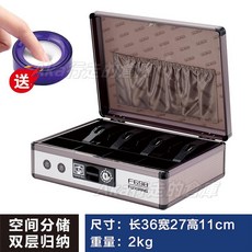 收錢箱 小錢箱 收銀箱 商用帶鎖手提箱 量販店現金盒 簡易鋁合金箱子 存錢箱 儲錢箱, 長36 * 寬27 * 高11cm