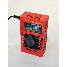 NerdAxe 礦機 中文顯示 600G 算力, 紅色外殼含主機