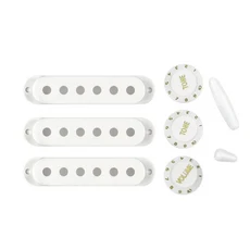 1세트 멀티 컬러 싱글 코일 일렉트릭 기타 픽업 커버 볼륨 2 톤 속도 제어 손잡이 Strat 용 스위치 팁, 01 China Mainland, 02 하얀색